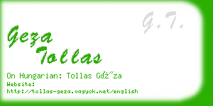 geza tollas business card